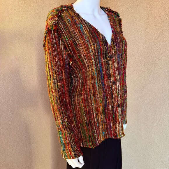 Carole Little 90s Hobo Chic Slub Knit Top - 8 - Picture 6 of 10